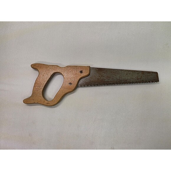 Vintage Collectible Midcentury Tiny Hand Saw Wooden Handle Woodworking - Picture 1 of 4